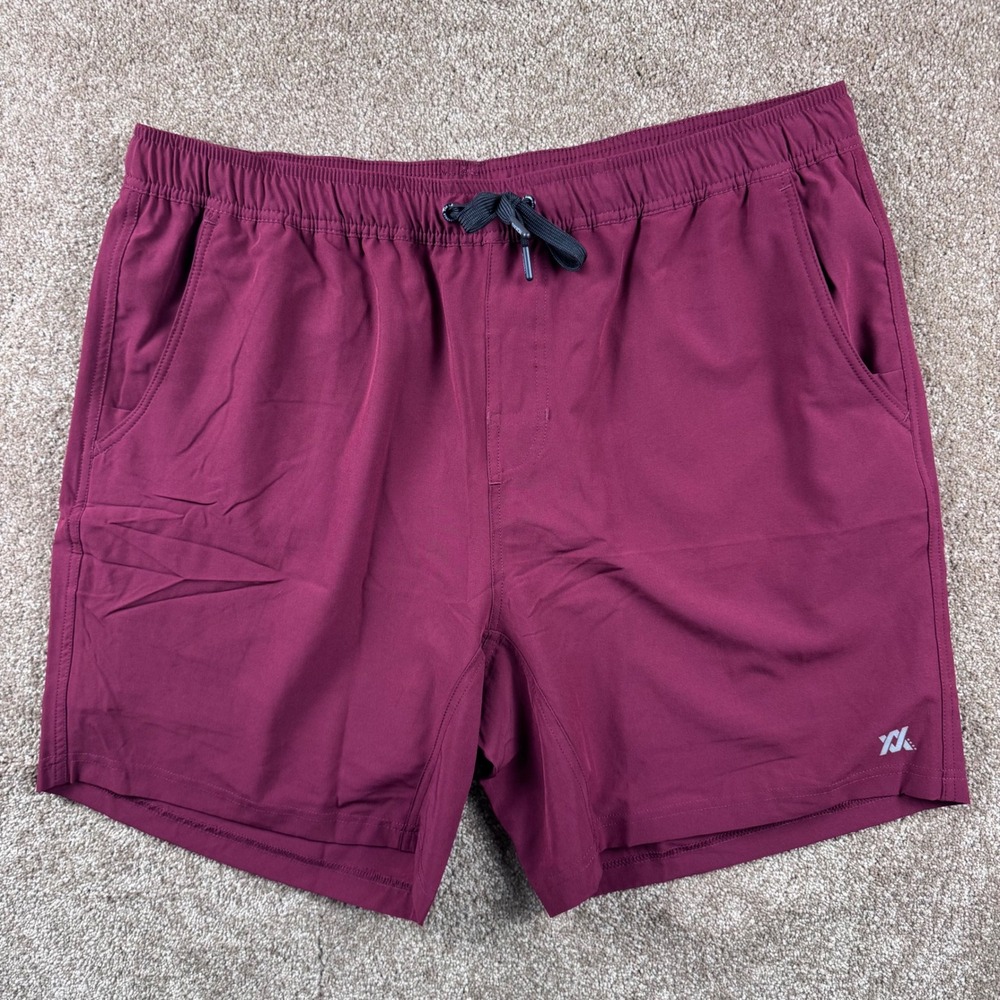 Dixxon Premium Apparel Mens 2X Maroon 2-in-1 Athletic Compression Shorts Gym